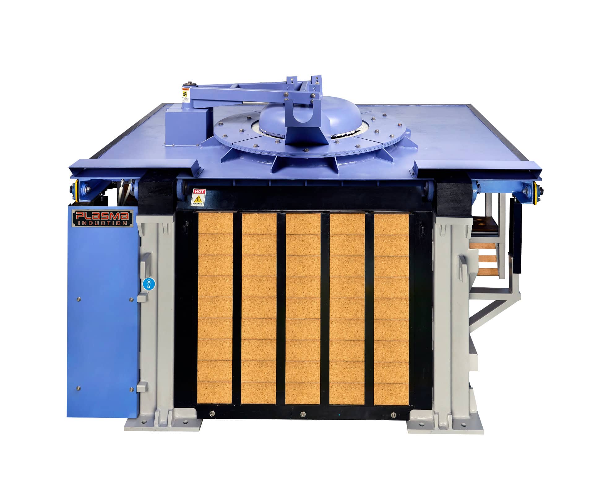 Front view of a hotpot of an induction furnace